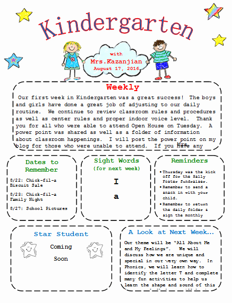 Free Preschool Newsletter Templates Unique Kindergarten Newsletter Template 3 Free Newsletters