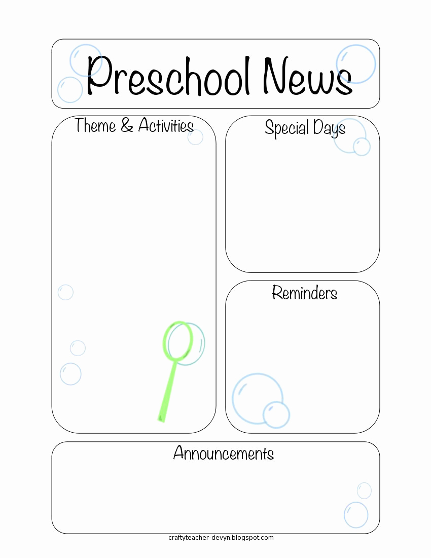 Free Preschool Newsletter Templates Unique Newsletter Templates