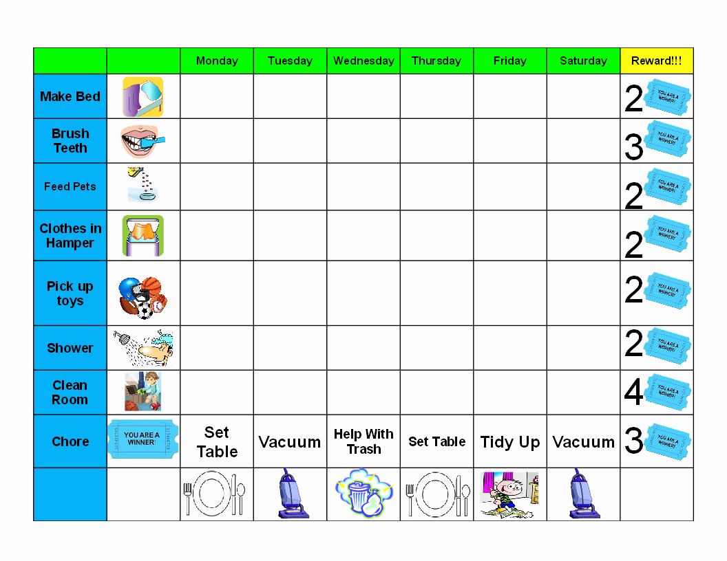Free Printable Behavior Charts Inspirational Antjie Rooibruin Hen Kids Good Behaviour Chore Chart
