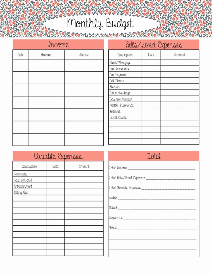 Free Printable Budget Templates Luxury Free Monthly Bud Worksheet Excel Samplebusinessresume