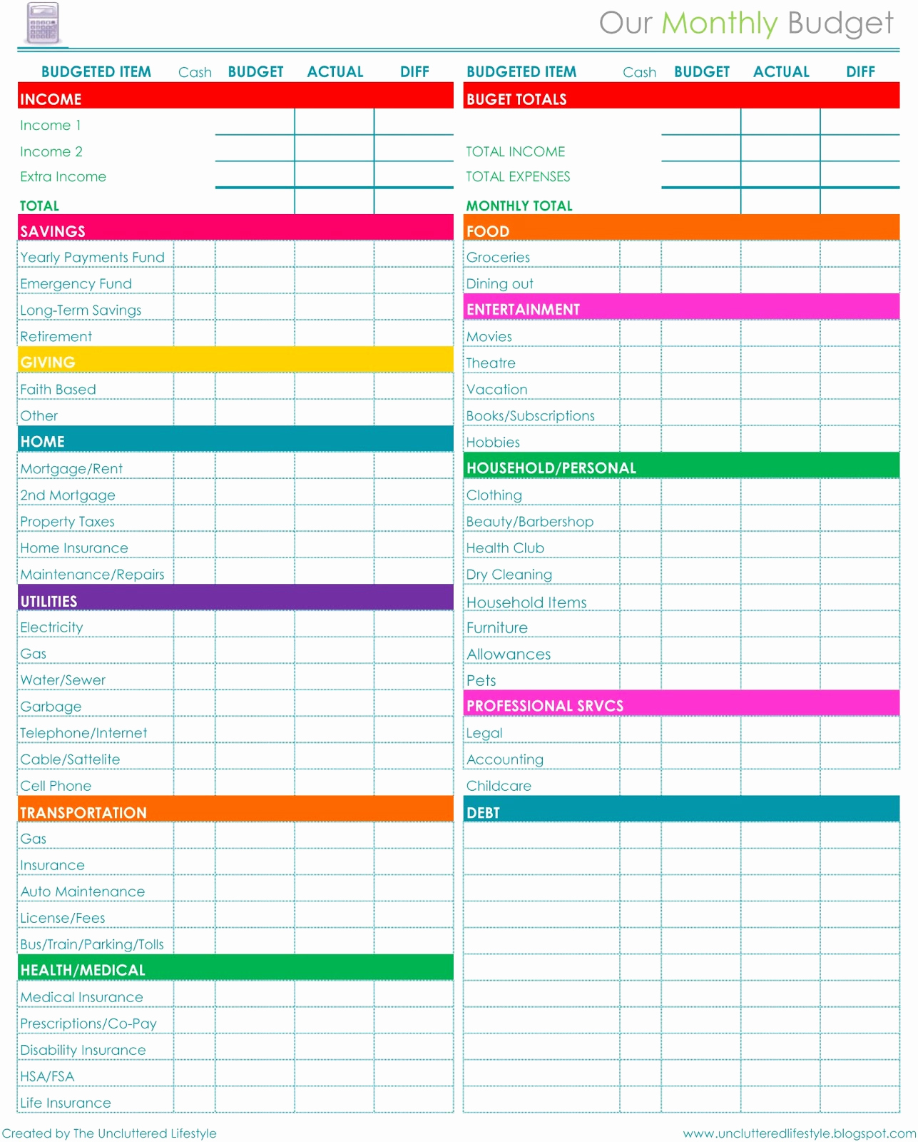 Free Printable Budget Templates New How I Keep the House Running Part 2 Find Lifestyle