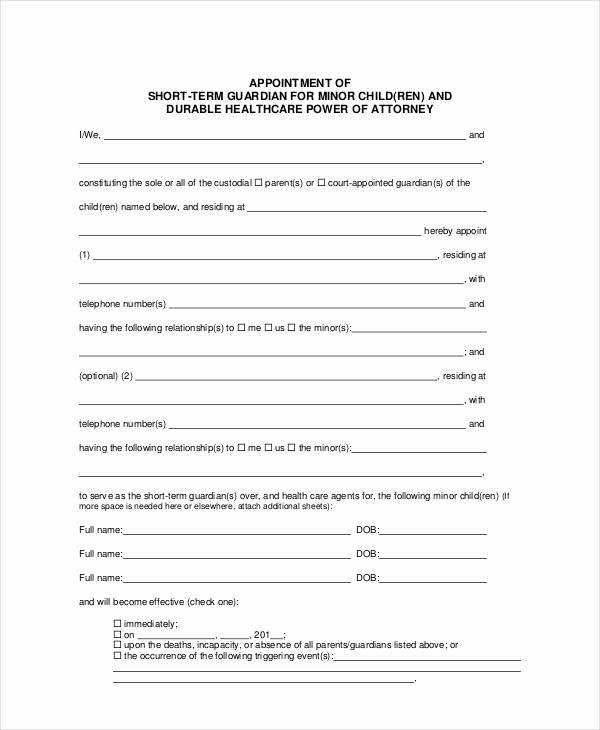 Free Printable Child Guardianship forms New Guardianship forms 9 Free Pdf Word