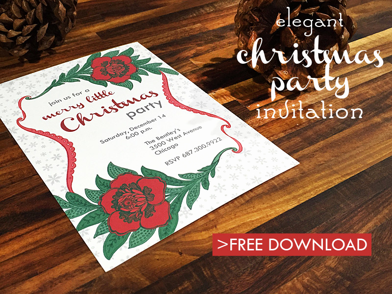 Free Printable Christmas Invitations Fresh Free Elegant Christmas Party Printable
