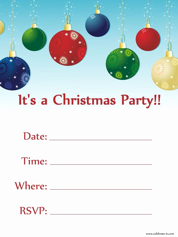 Free Printable Christmas Invitations New Christmas Party Invitation Free Download