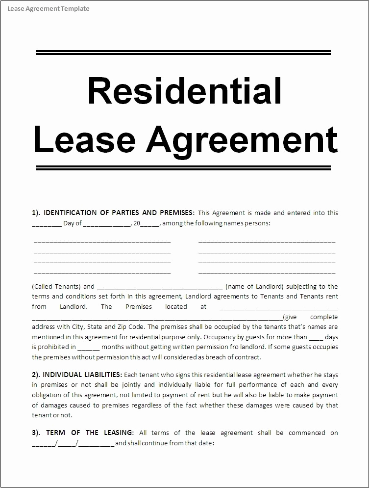 Free Printable Commercial Lease Agreement Best Of Printable Sample Free Lease Agreement Template form