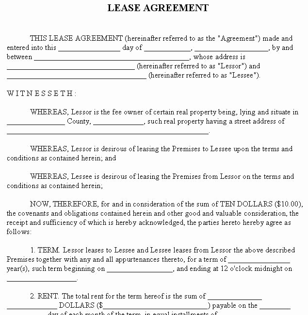 Free Printable Commercial Lease Agreement Fresh Free Lease Agreement forms