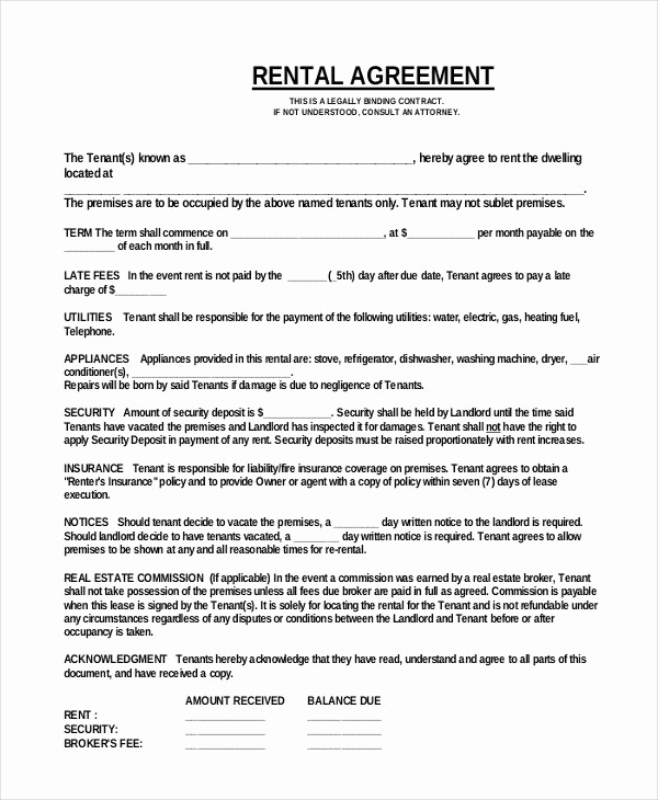 Free Printable Commercial Lease Agreement Inspirational Simple E Page Mercial Rental Agreement Pdf Free