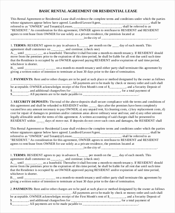 Free Printable Commercial Lease Agreement Lovely Blank Rental Agreement 14 Free Word Pdf Google Docs