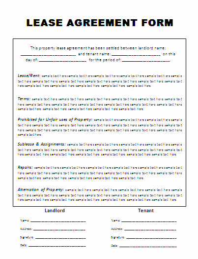Free Printable Commercial Lease Agreement Luxury Free Lease Agreement forms