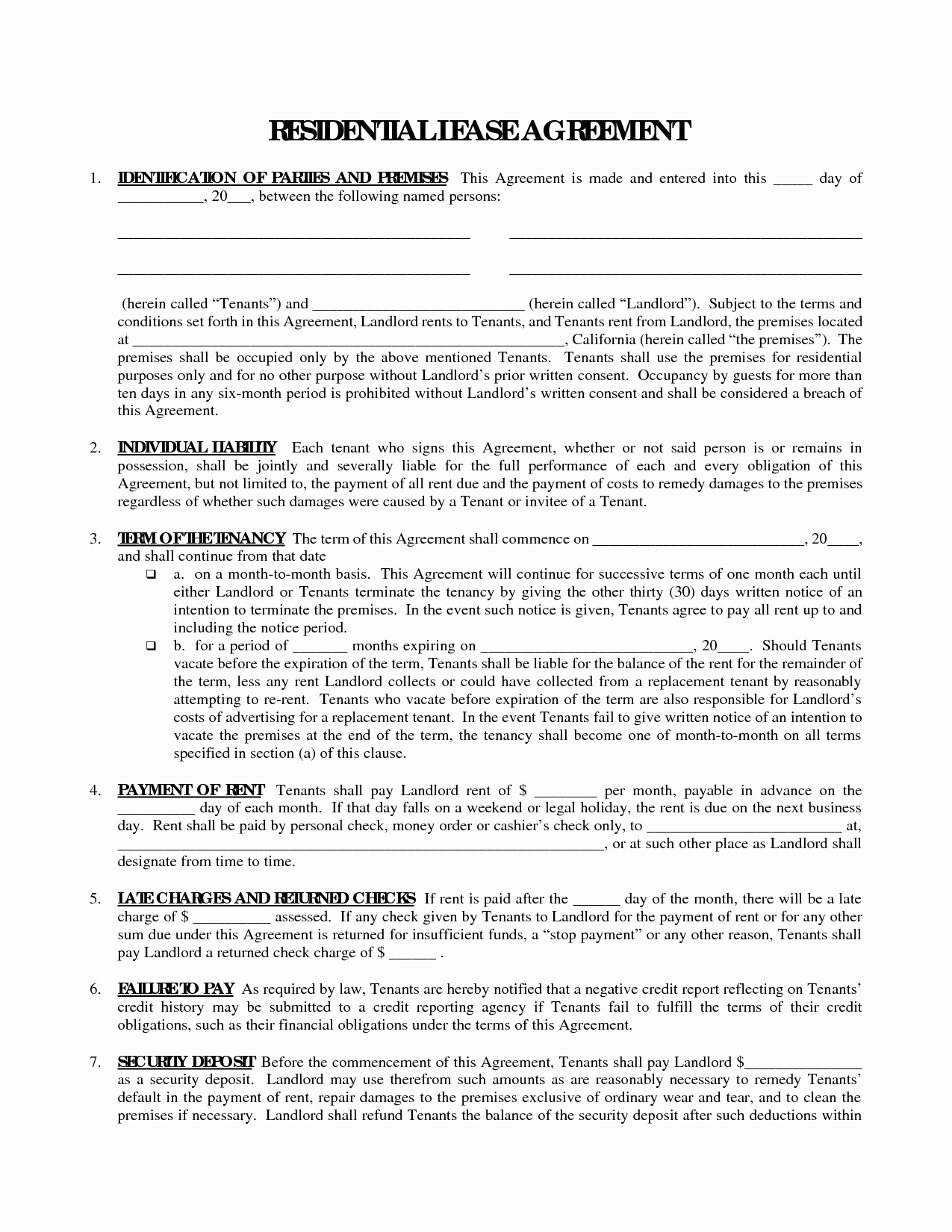 Free Printable Commercial Lease Agreement Luxury Printable Residential Free House Lease Agreement