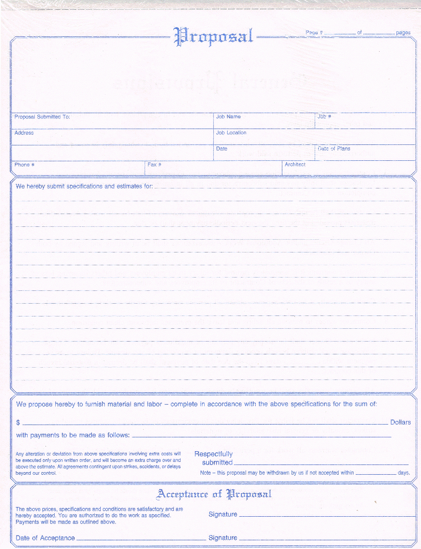 Free Printable Contractor Bid forms Fresh Adams Nc3819 Contractors Proposal form