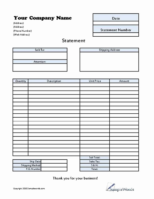 Free Printable Estimate forms Fresh Contemporary Business Statement Business forms