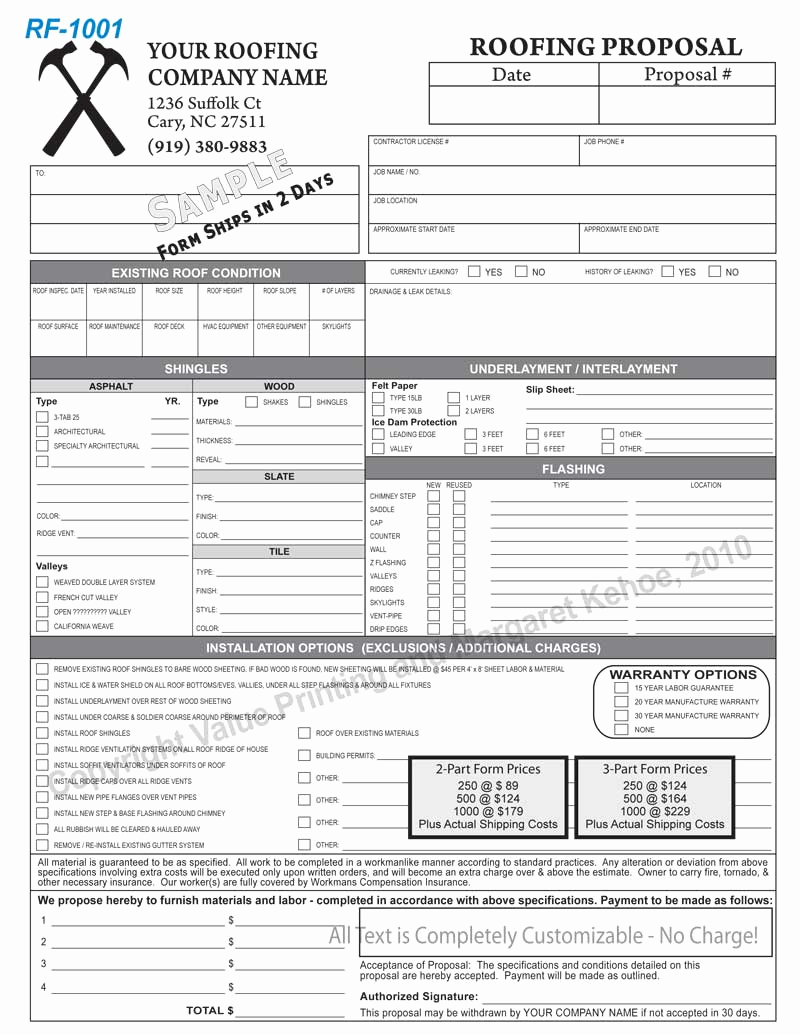 Free Printable Estimate forms New 9 Best Of Roofing Estimate Templates Printable