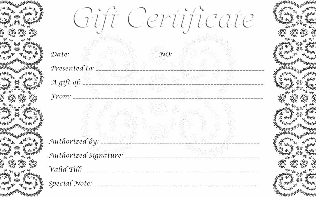 Free Printable Gift Certificate Templates Lovely 28 Cool Printable Gift Certificates