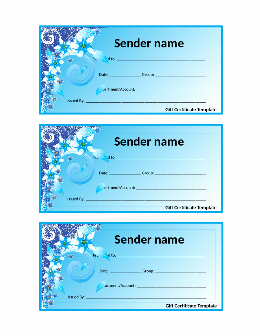 Free Printable Gift Certificate Templates Unique 2018 Gift Certificate form Fillable Printable Pdf