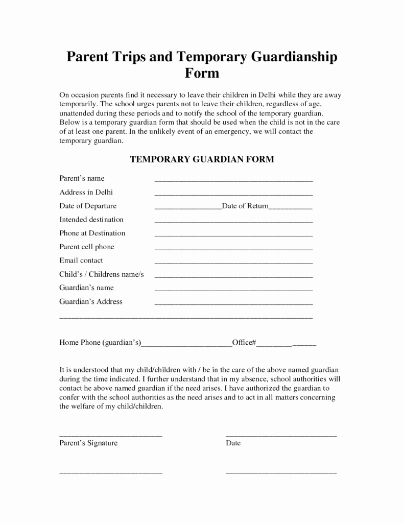 Free Printable Guardianship forms Awesome Printable Paper Templates