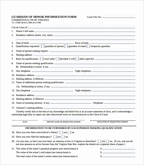 Free Printable Guardianship forms Fresh Legal Guardianship form 7 Download Documents In Pdf Word