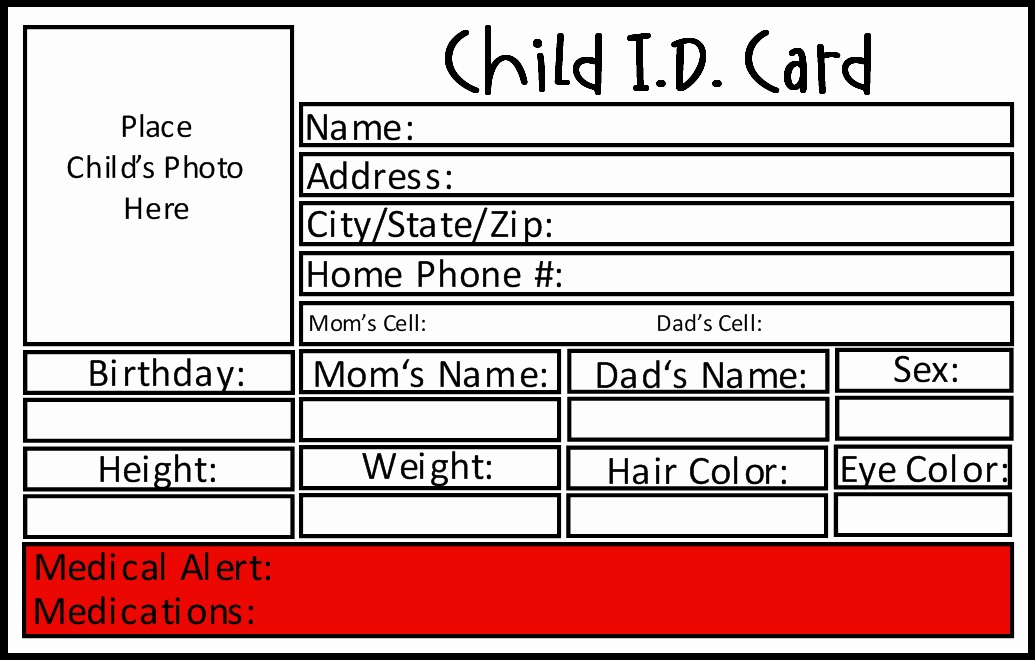 Free Printable Id Cards Templates Beautiful Our House Signature Preparedness Project Family