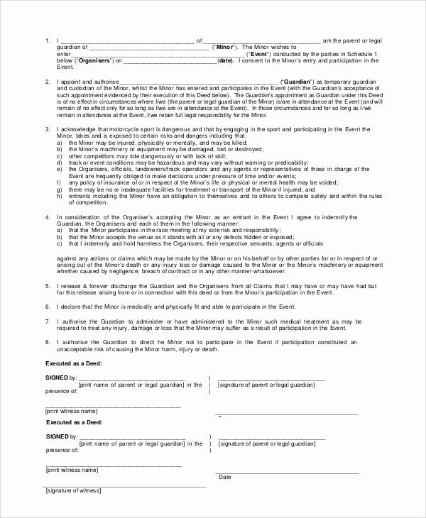 Free Printable Legal Guardianship forms Awesome 10 Sample Temporary Guardianship forms Pdf