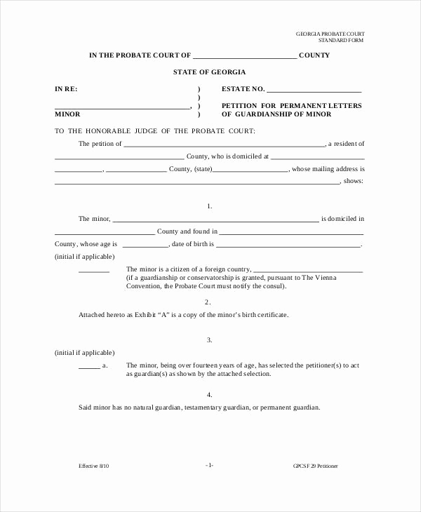 Free Printable Legal Guardianship forms Awesome Guardianship forms 9 Free Pdf Word