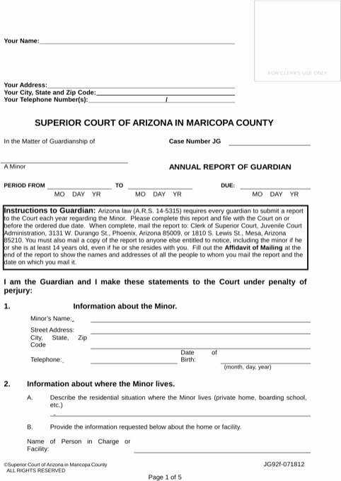 Free Printable Legal Guardianship forms Elegant Arizona Guardianship form Templates&amp;forms