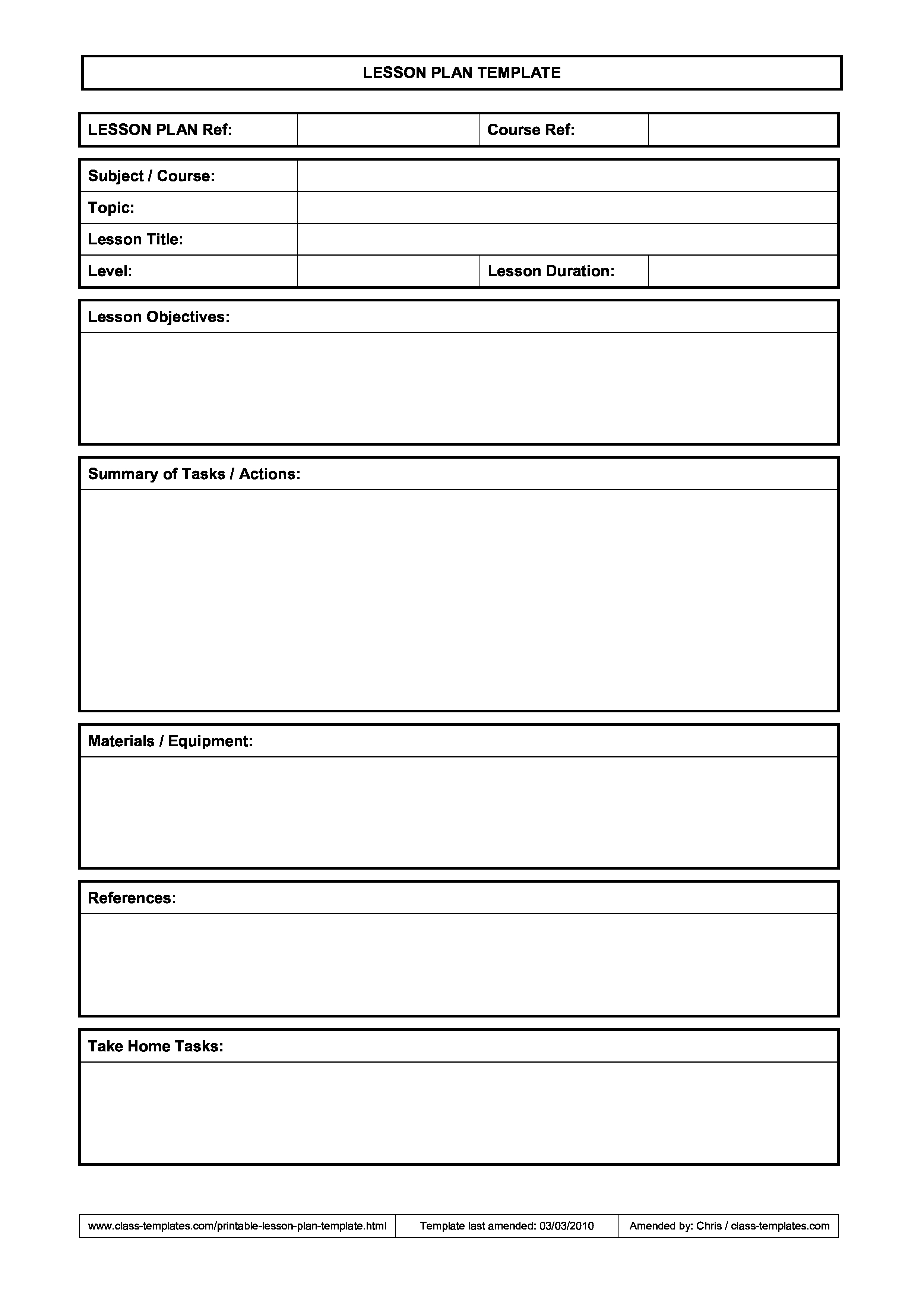 Free Printable Lesson Plan Template Awesome Free Printable Lesson Plan Template