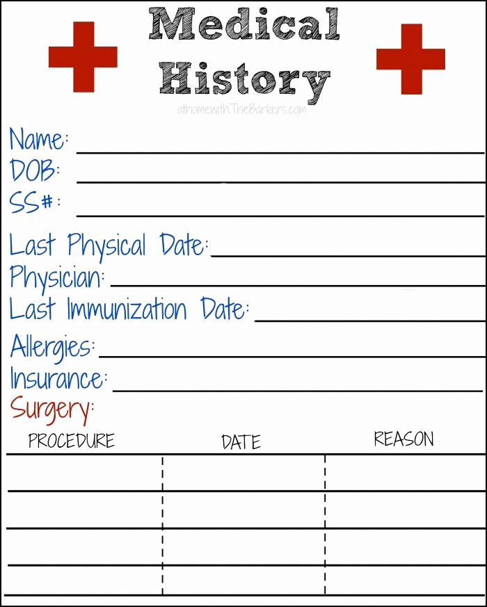 Free Printable Medical forms Luxury Medical History Free Printable