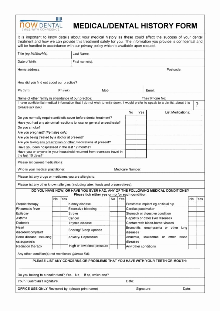 Free Printable Medical forms New 67 Medical History forms [word Pdf] Printable Templates