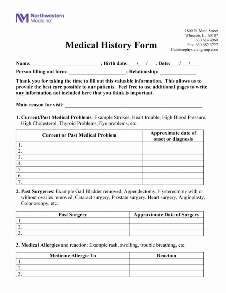 Free Printable Medical History forms Luxury 67 Medical History forms [word Pdf] Printable Templates