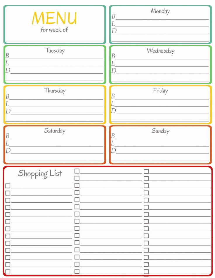 Free Printable Menu Template Unique 25 Best Ideas About Weekly Menu Planners On Pinterest