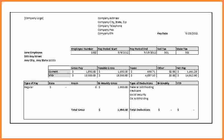Free Printable Pay Stubs Online Awesome 10 Printable Pay Stub Template Free