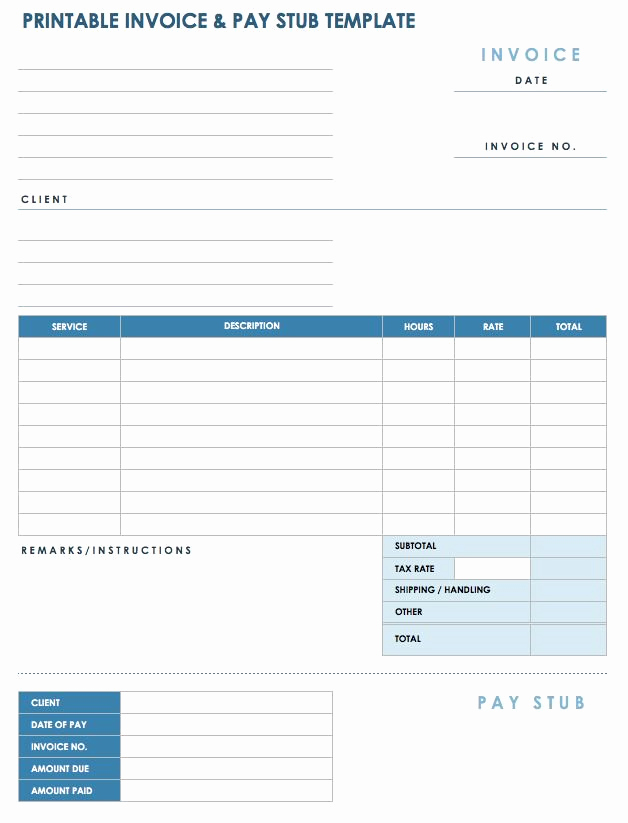 Free Printable Pay Stubs Online Awesome Free Pay Stub Templates