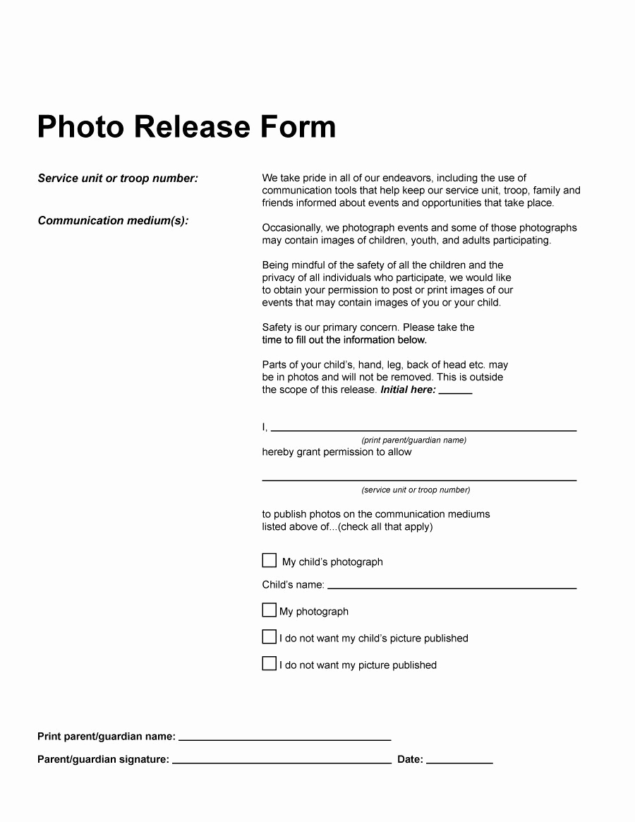Free Printable Photo Release form Elegant 53 Free Release form Templates [word Pdf]