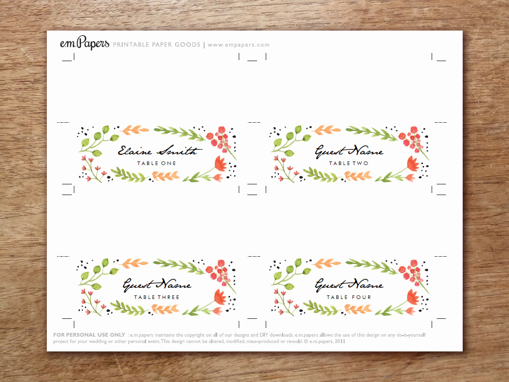 Free Printable Place Cards Unique Printable Place Cards Place Card Template Download Water