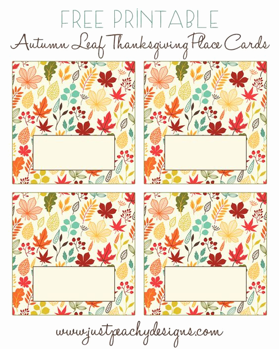 Free Printable Place Cards Unique Thanksgiving Place Cards Place Cards and Free Printable