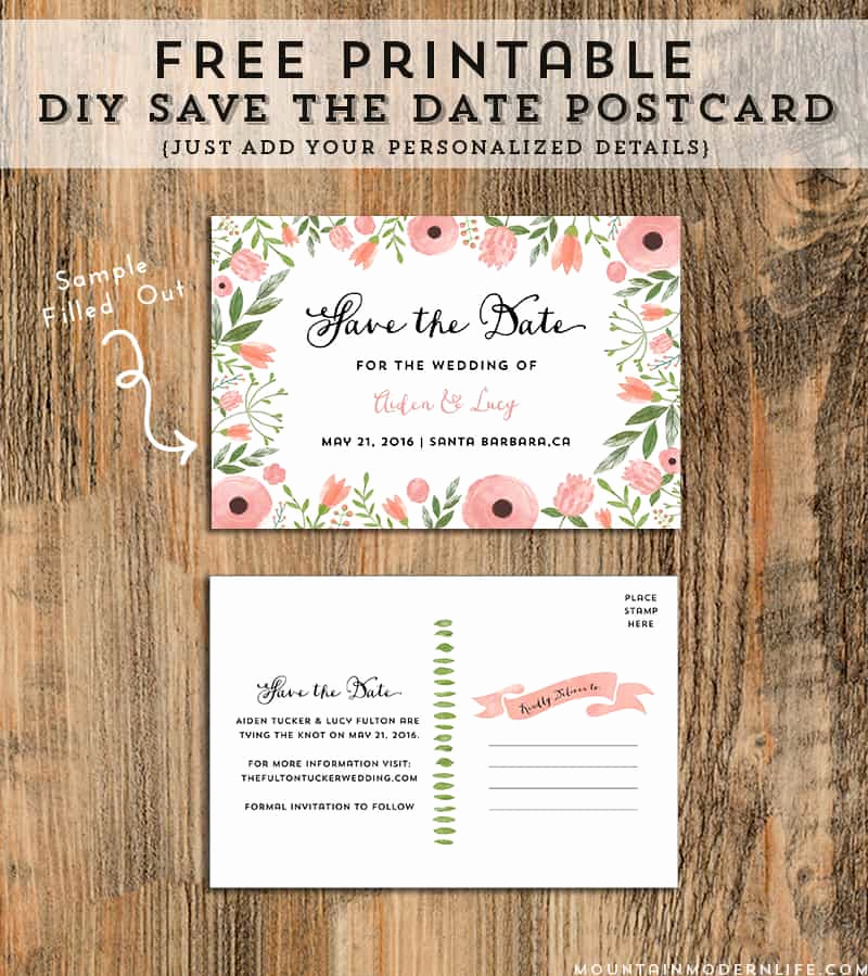 Free Printable Postcard Templates Best Of Diy Save the Date Postcard Free Printable