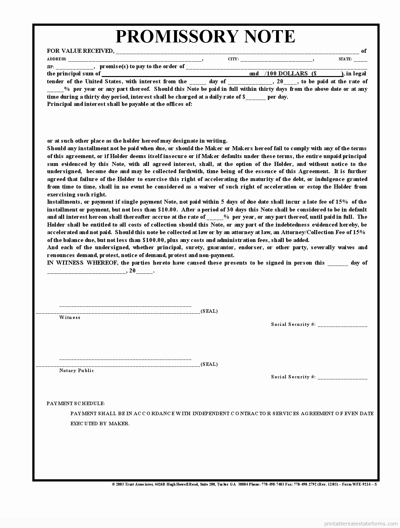 Free Printable Promissory Note Fresh Promissory Note0001 Printable Real Estate forms