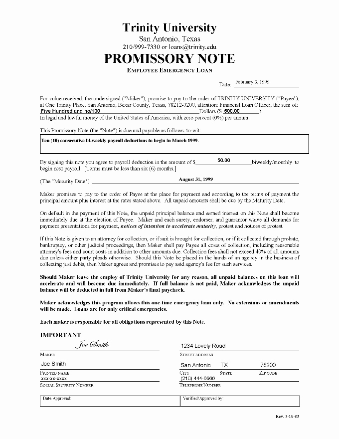 Free Printable Promissory Note Unique Promissory Note form