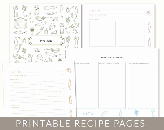 Free Printable Recipe Pages Awesome Diy Custom Recipe Binder Cookbook Printable Pages 40
