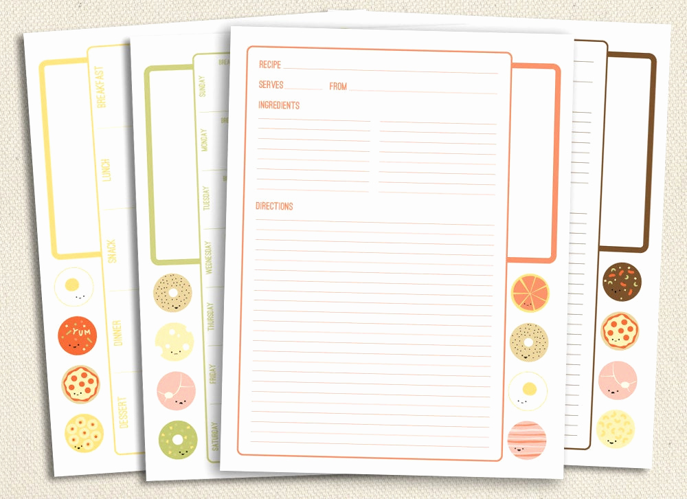 Free Printable Recipe Pages Beautiful Not so Square Meals Printable Recipe and Menu by Wildolive