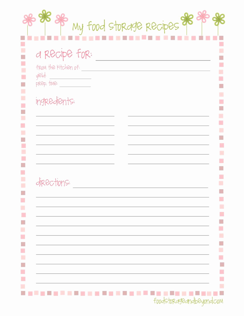 Free Printable Recipe Pages Best Of Fsb Full Page Recipe Card …