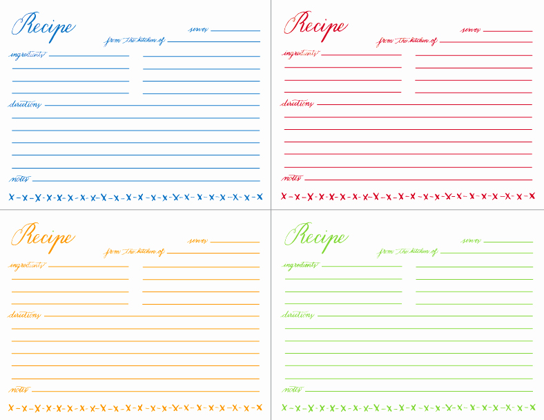 Free Printable Recipe Pages Elegant Printable Recipe Cards – Pour Tea and Coffee