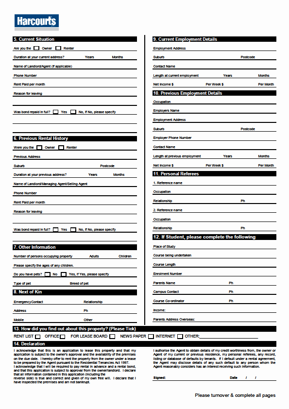 Free Printable Rental Application Awesome Printable Sample Rental Application forms form