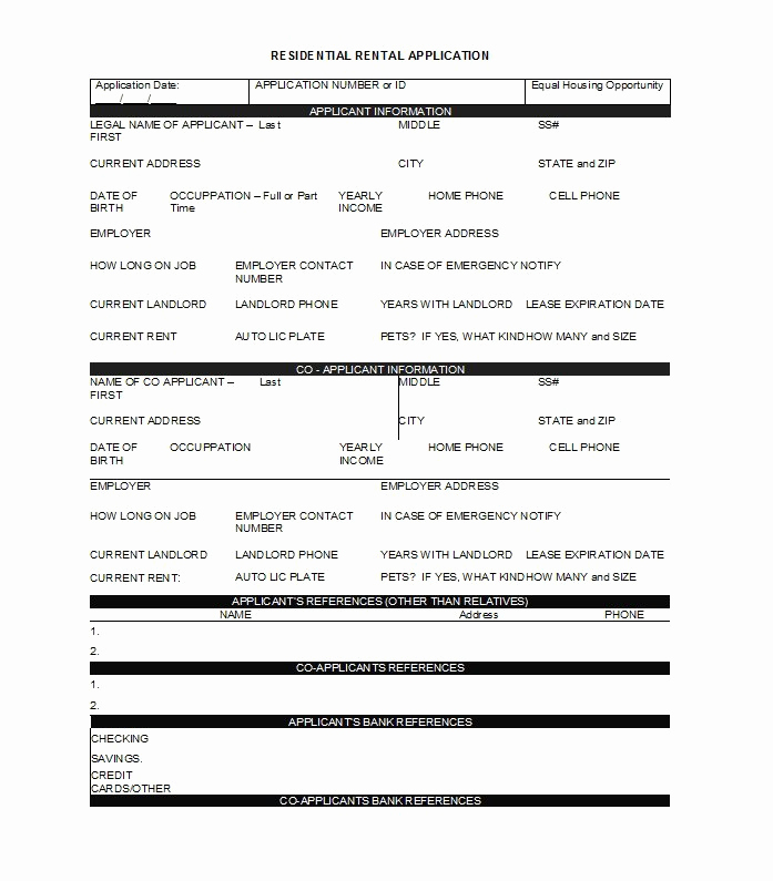 Free Printable Rental Application Beautiful 42 Rental Application forms &amp; Lease Agreement Templates