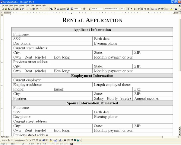 Free Printable Rental Application Luxury Printable Sample Free Rental Application form form