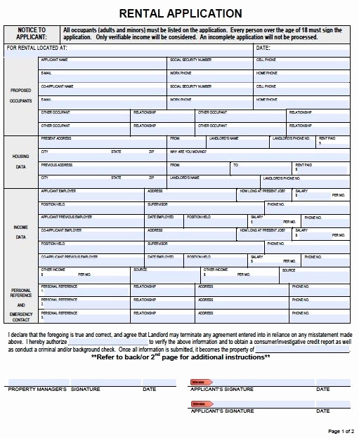 Free Printable Rental Application Unique Printable Sample Rental Applications form