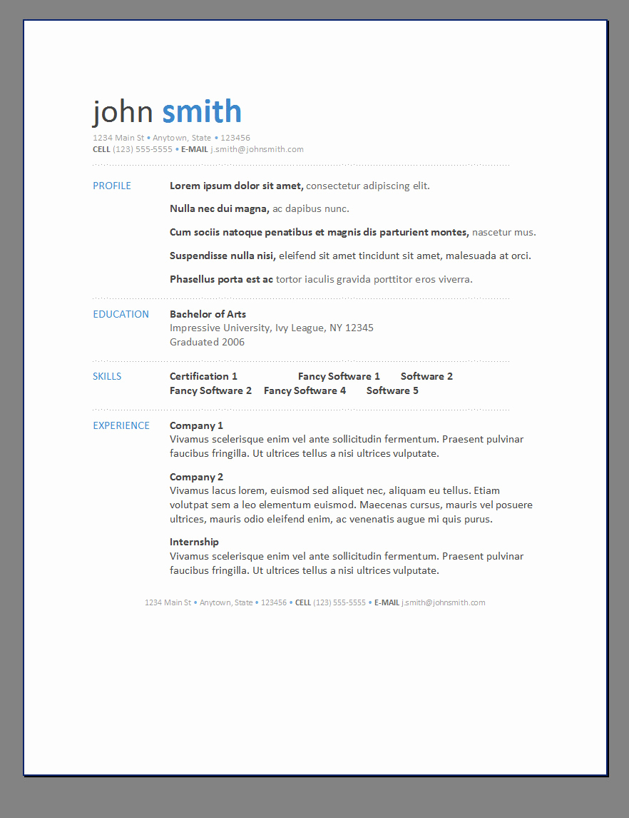 Free Printable Resume Templates New Free Resumes Templates