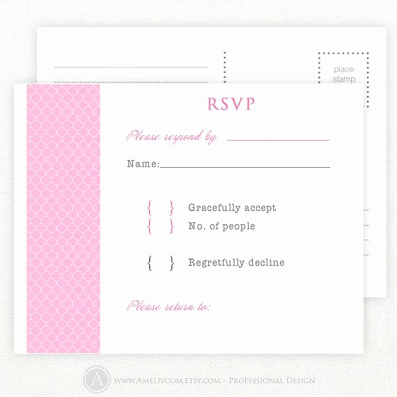 Free Printable Rsvp Cards Elegant Items Similar to Pink Printable Rsvp Card Wedding Rsvp