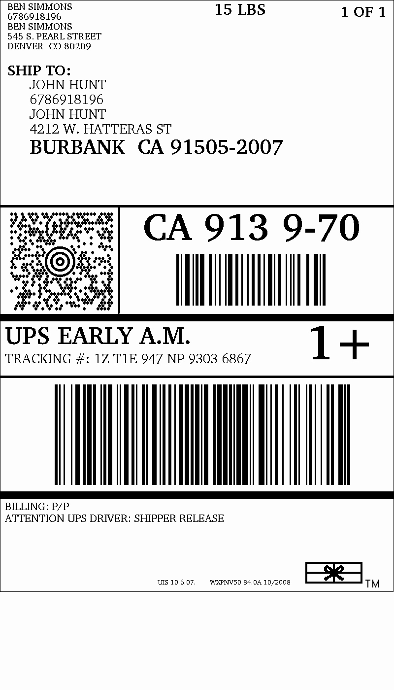 Free Printable Shipping Label Template Best Of Ups Shipping Label Template Word