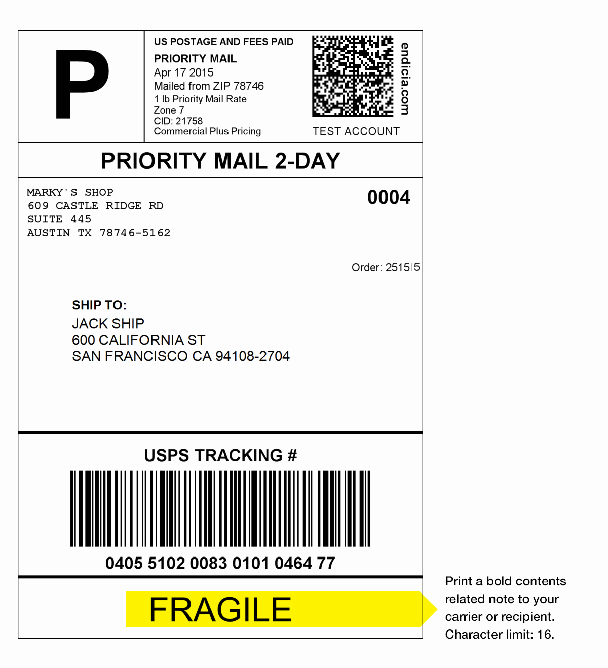 How to Customize USPS domestic shipping labels